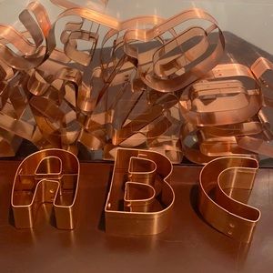- Copper Alphabet cookie Cutter Set. 26pcs. New